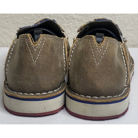 Ariat Shoes Womens Size 8 Brown Leather Bomber Cruiser American Flag Slip On - Picture 7 of 11